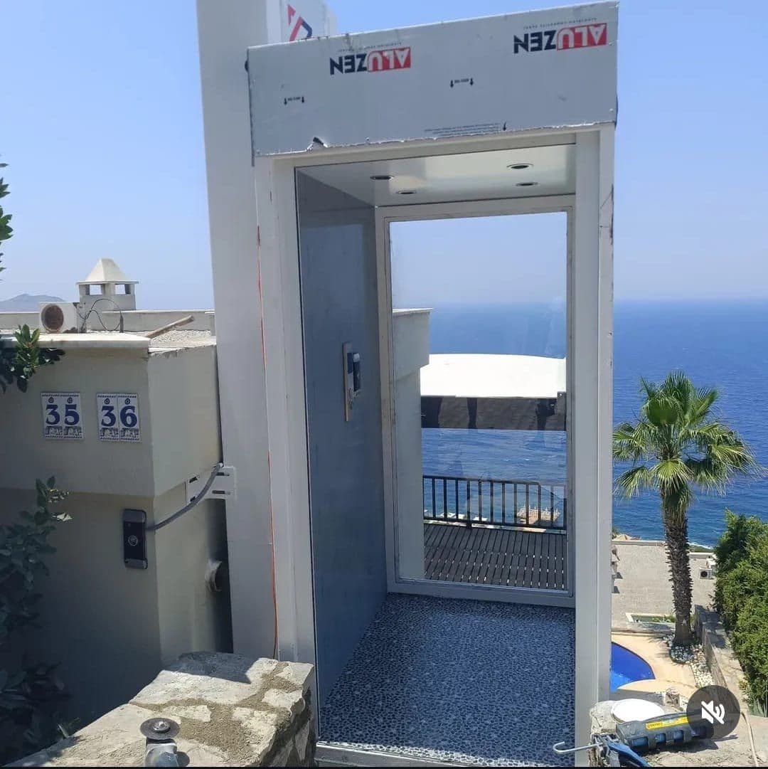 Uzar Lift deniz manzaralı teras için dış mekân engelli asansörü